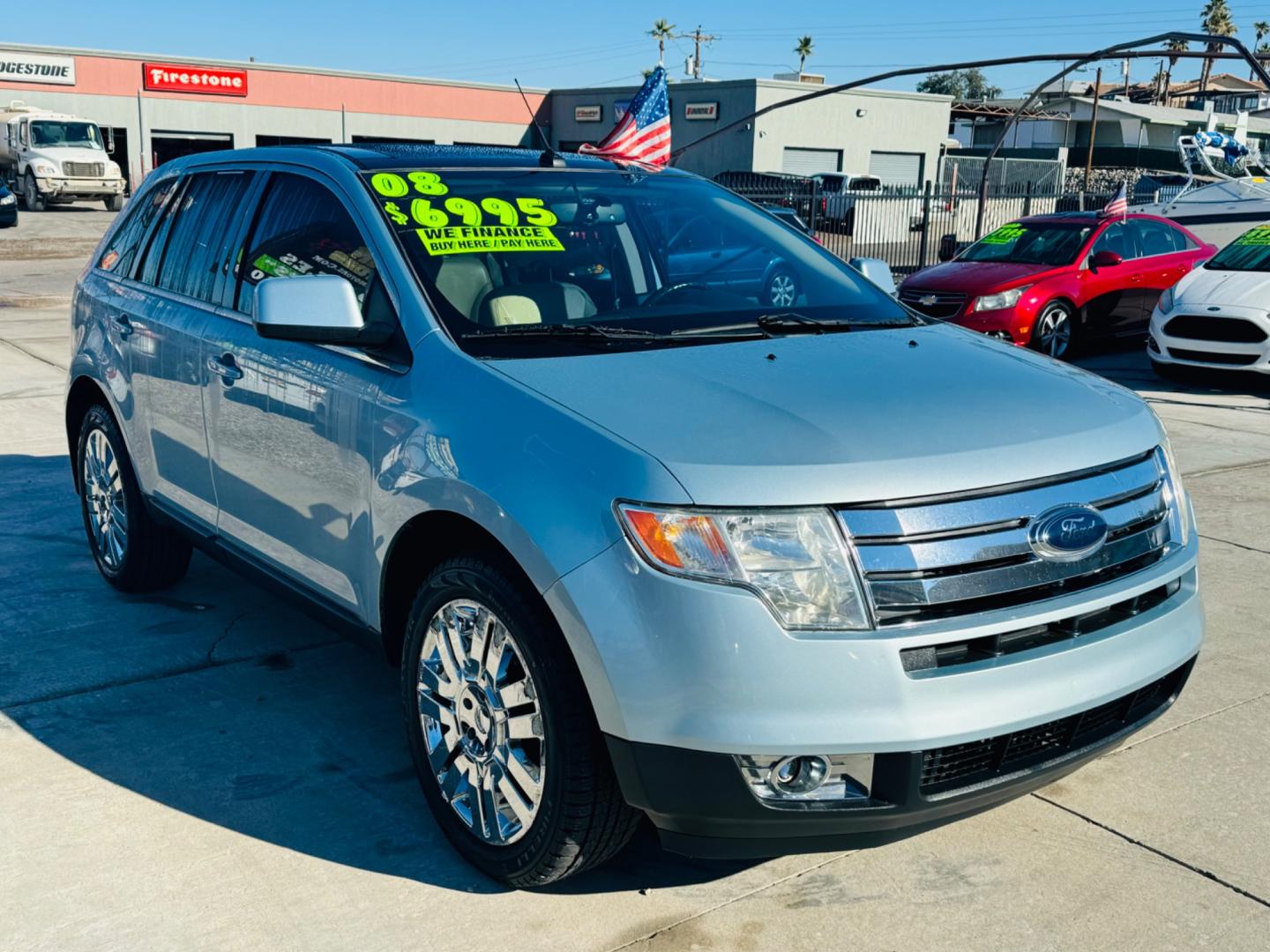 2008 Blue /tan Ford Edge , located at 2190 Hwy 95, Bullhead City, AZ, 86442, (928) 704-0060, 0.000000, 0.000000 - 2008 ford edge limited. leather moonroof. 20 in wheels. only $6995. we finance. runs great cold a/c bluetooth. etc. - Photo#0